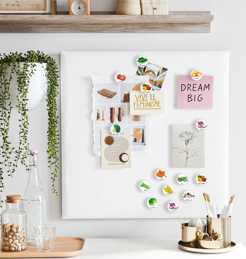 Tandarui Push Pins for Cork Board -24pcs Decorative Push Pins with Case,Cute Thumb Tacks and Pushpins for Bulletin Board, 12 Colors Vegetables Pushpins - Image 5